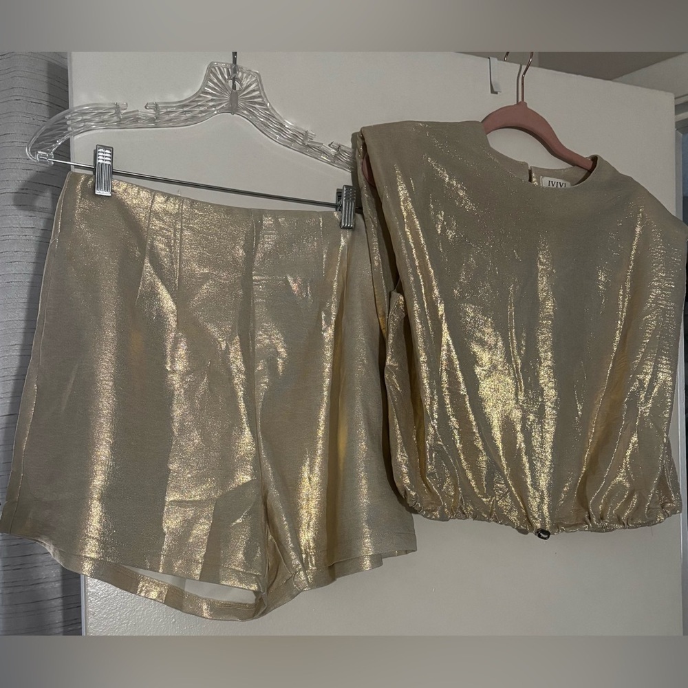 Gold Metallic Women's Set